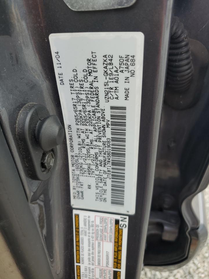 JTEBT17R458019083 2005 Toyota 4Runner Limited