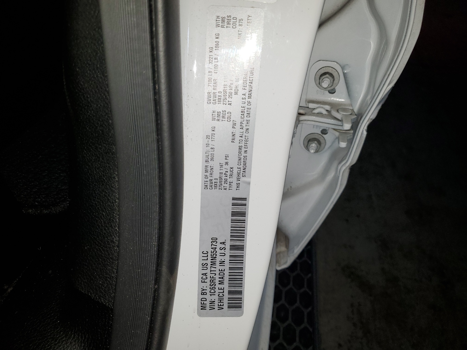 1C6SRFJT7MN554730 2021 Ram 1500 Laramie