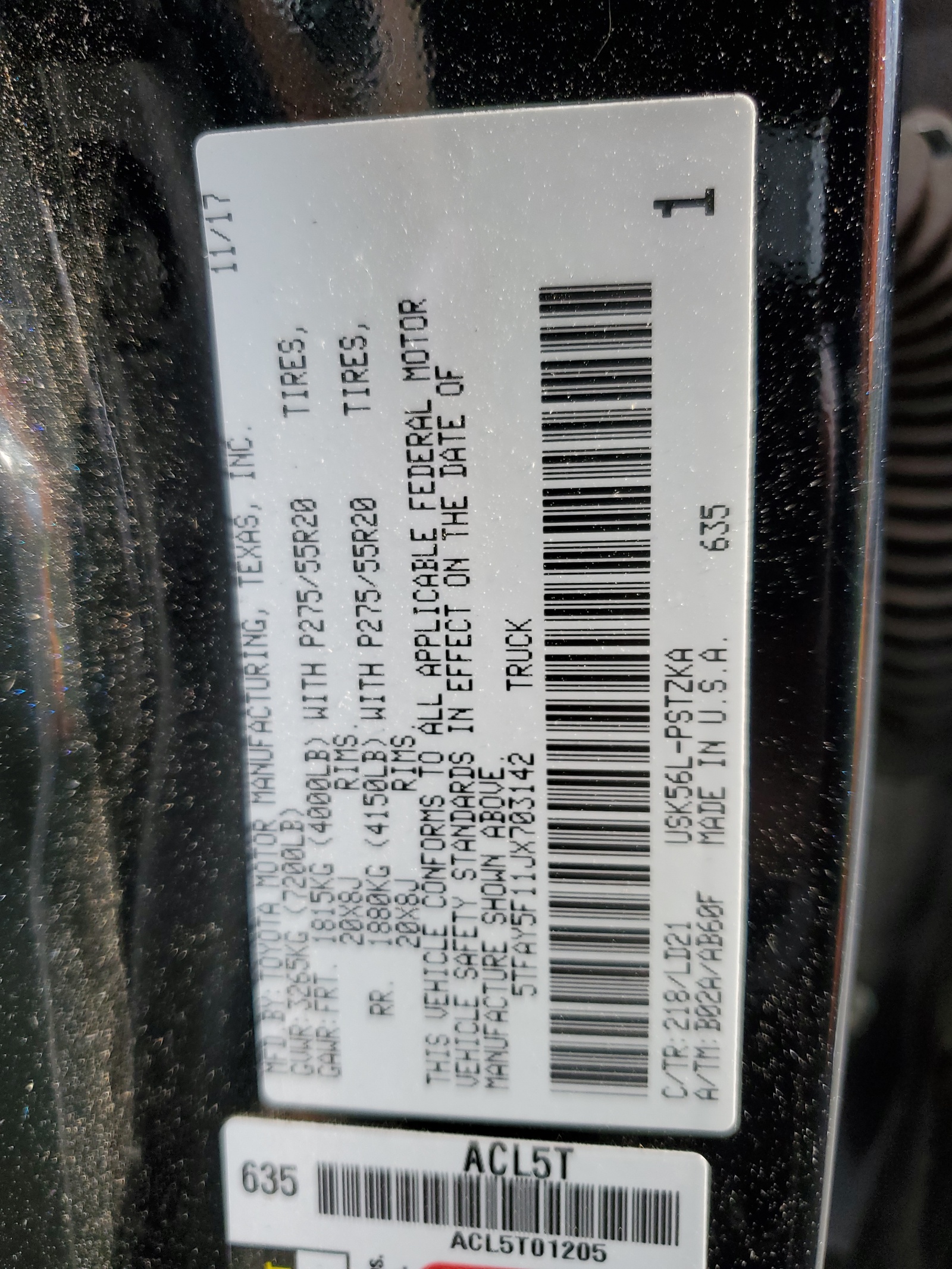 5TFAY5F11JX703142 2018 Toyota Tundra Crewmax 1794