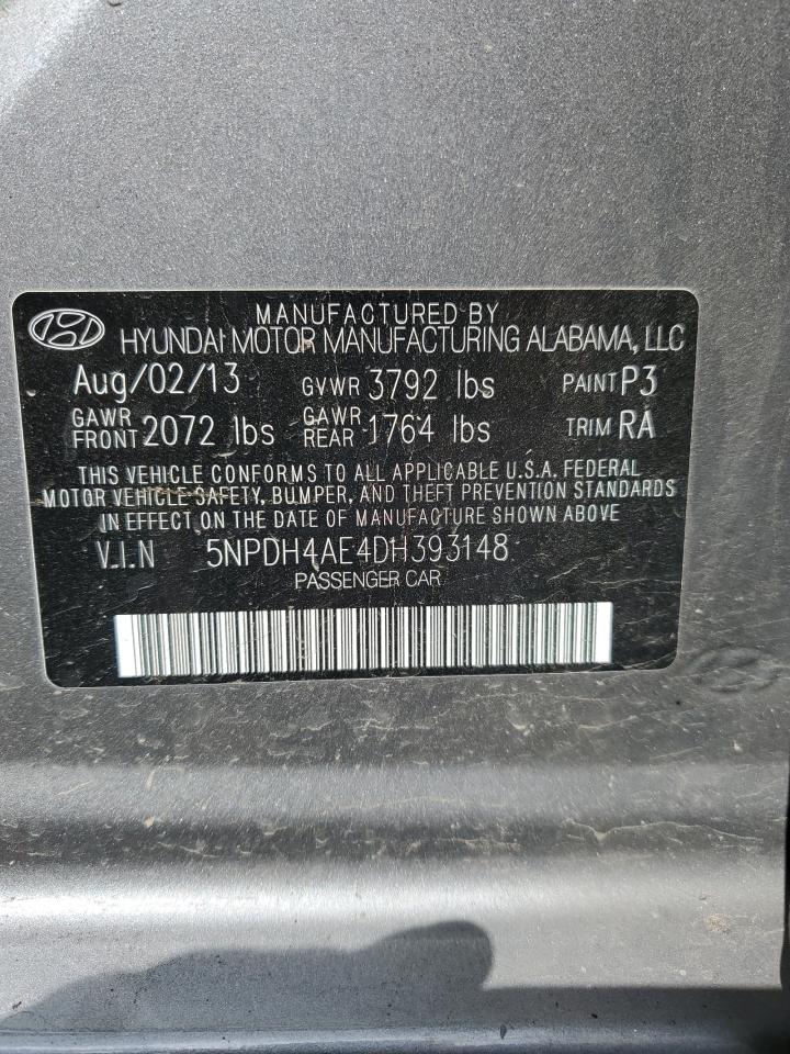 2013 Hyundai Elantra Gls VIN: 5NPDH4AE4DH393148 Lot: 68153054