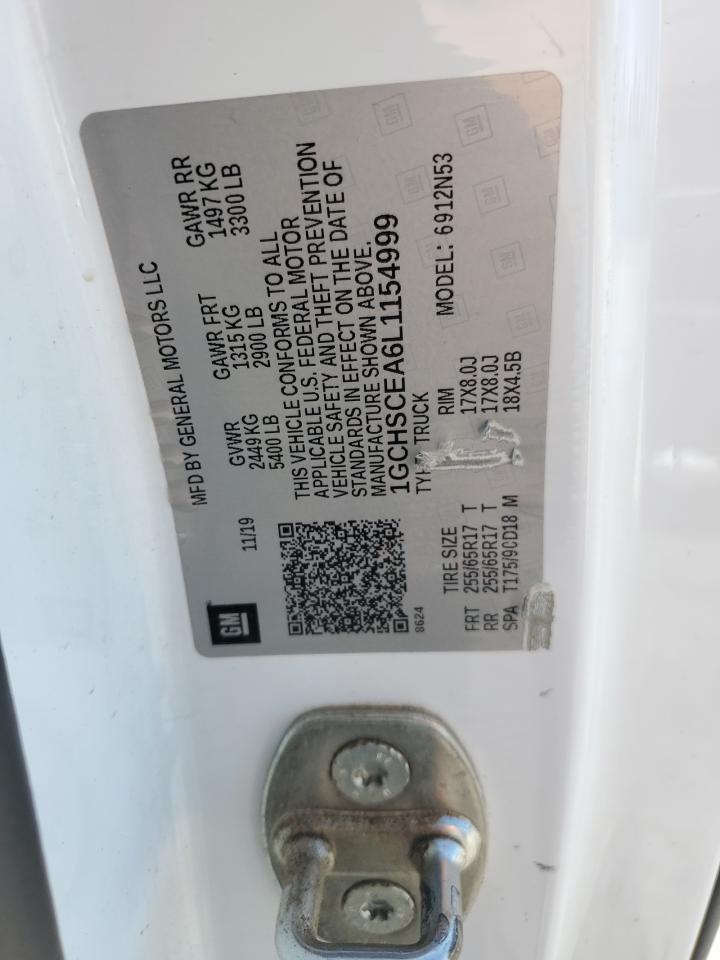 2020 Chevrolet Colorado Lt VIN: 1GCHSCEA6L1154999 Lot: 66126054