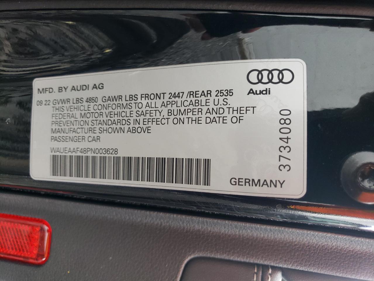 WAUEAAF48PN003628 2023 Audi A4 Premium Plus 45