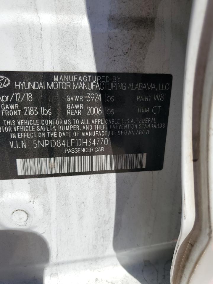 2018 Hyundai Elantra Sel VIN: 5NPD84LF1JH347701 Lot: 66534314