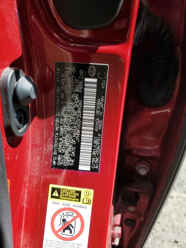 2015 Lexus Es 300H VIN: JTHBW1GG2F2089260 Lot: 67580084