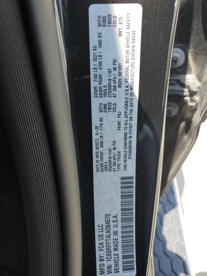 2020 Ram 1500 Big Horn/Lone Star VIN: 1C6SRFFT4LN364570 Lot: 66621484