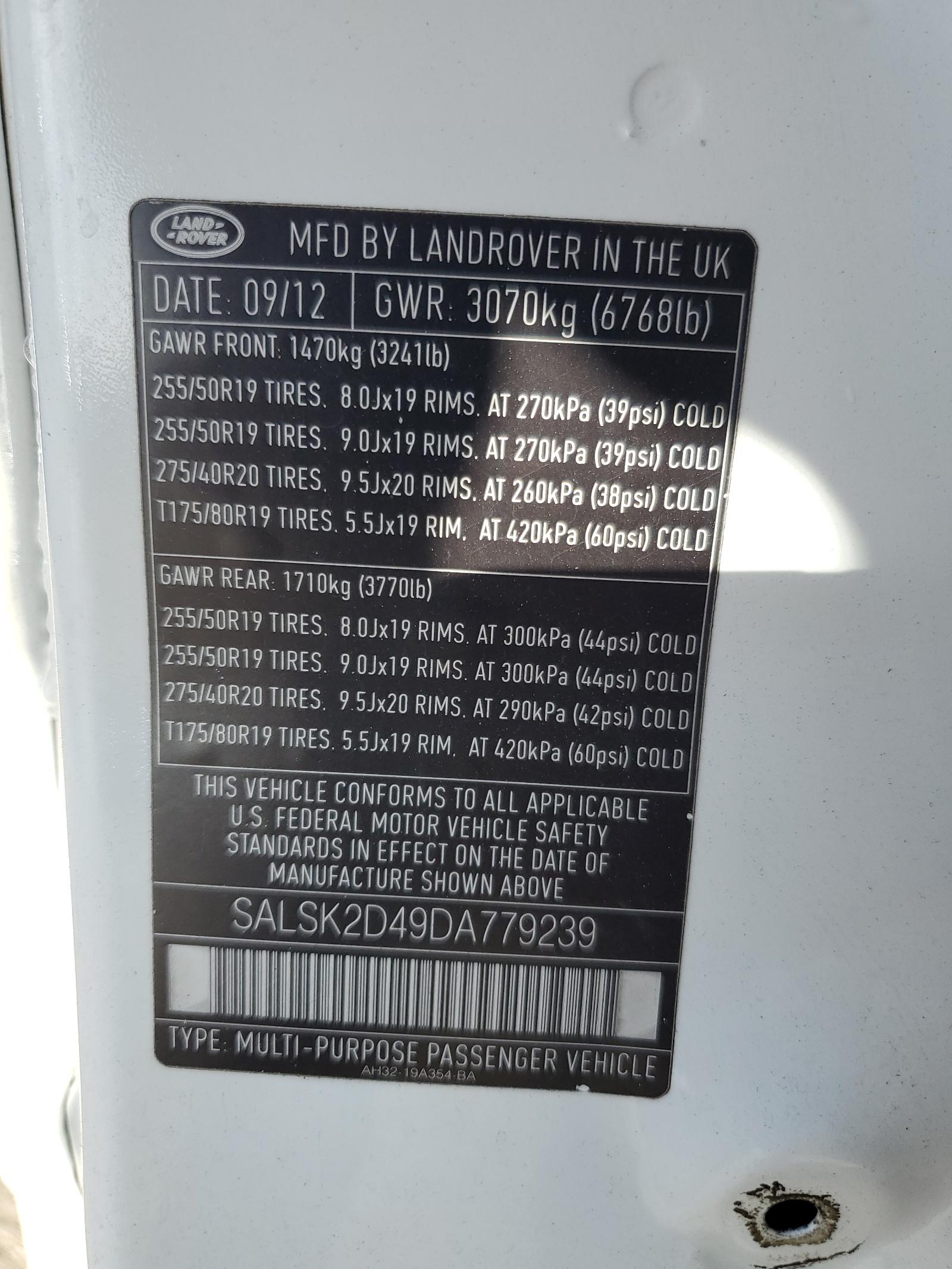 SALSK2D49DA779239 2013 Land Rover Range Rover Sport Hse Luxury