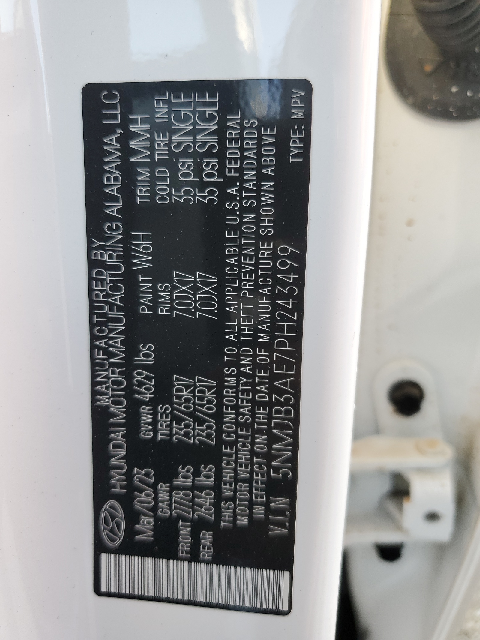 5NMJB3AE7PH243499 2023 Hyundai Tucson Sel 5NMJB3AE7PH243499 2023 Hyundai Tucson Sel