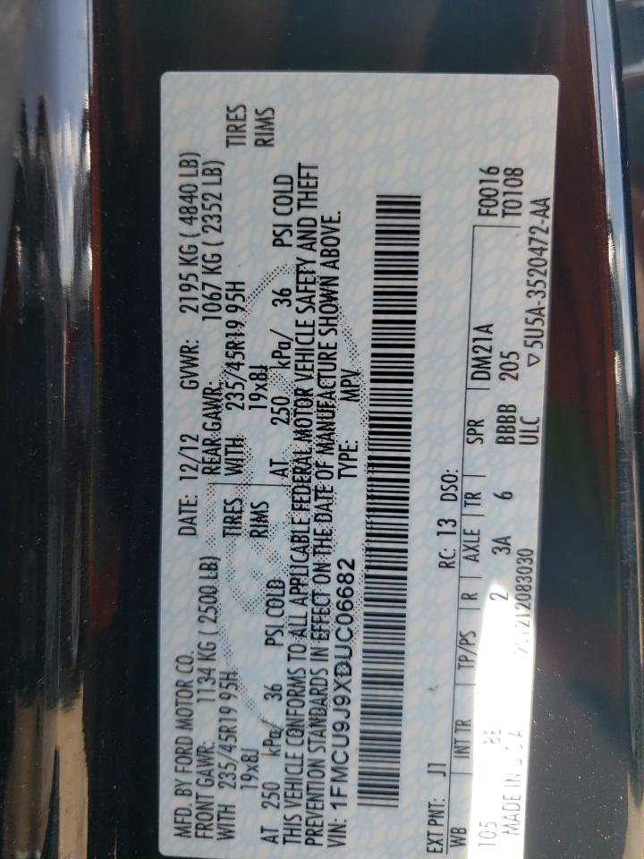 2013 Ford Escape Titanium VIN: 1FMCU9J9XDUC06682 Lot: 67665314