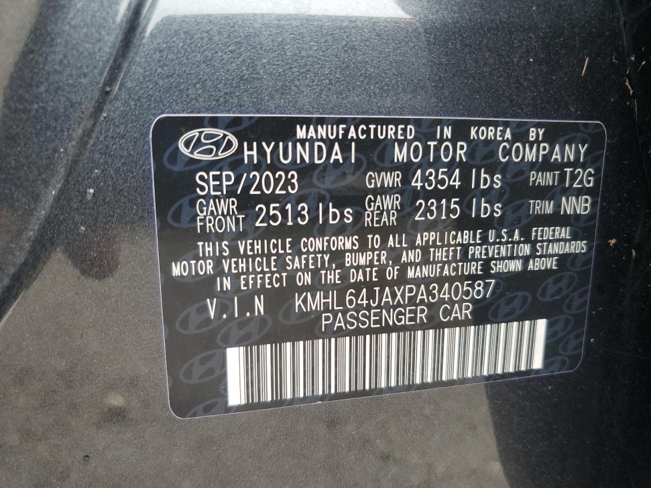 2023 Hyundai Sonata Sel VIN: KMHL64JAXPA340587 Lot: 67821814