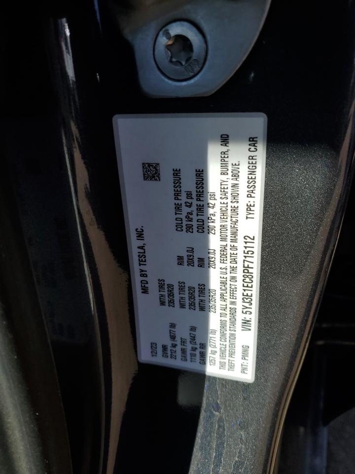 5YJ3E1EC8PF715112 2023 Tesla Model 3