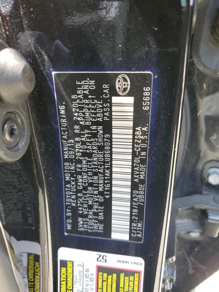 4T1G11AK1LU868079 2020 Toyota Camry Se