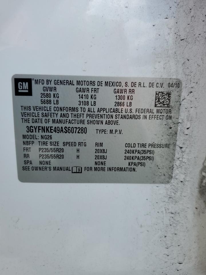 2010 Cadillac Srx Premium Collection VIN: 3GYFNKE49AS607280 Lot: 68429294