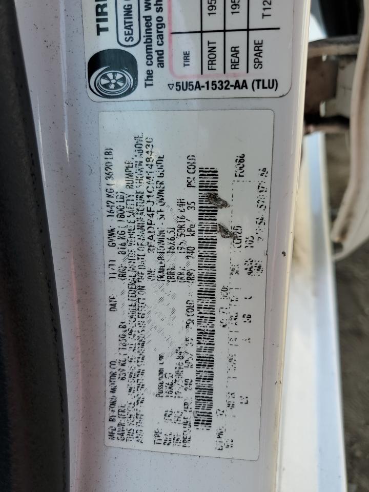 2012 Ford Fiesta Ses VIN: 3FADP4FJ1CM148430 Lot: 67304604