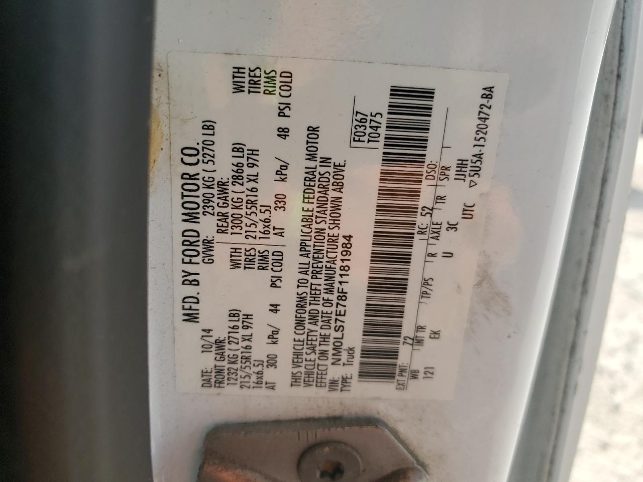 NM0LS7E78F1181984 2015 Ford Transit Connect Xl