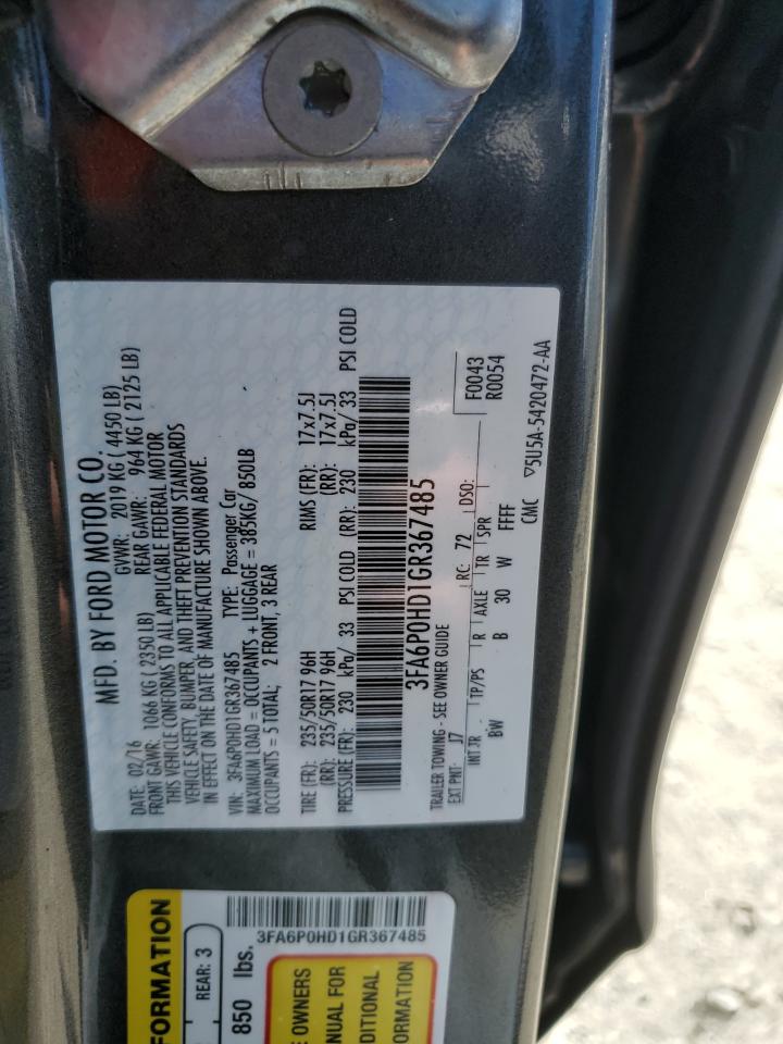 3FA6P0HD1GR367485 2016 FORD FUSION - Image 12