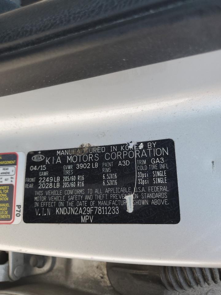 2015 Kia Soul VIN: KNDJN2A29F7811233 Lot: 67736144