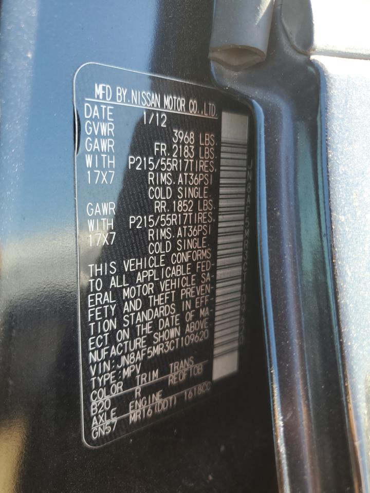 2012 Nissan Juke S VIN: JN8AF5MR3CT109620 Lot: 67709264