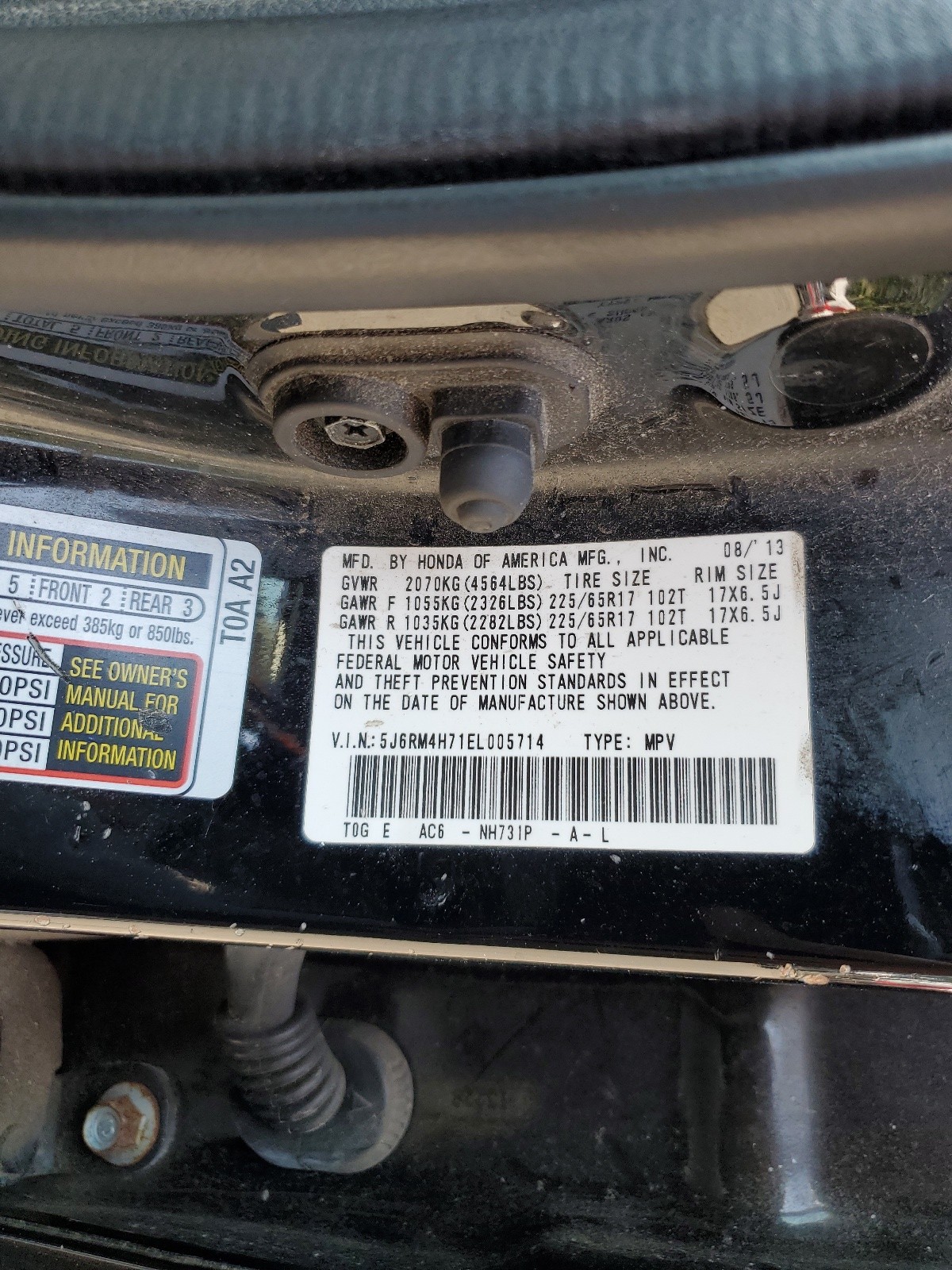 5J6RM4H71EL005714 2014 Honda Cr-V Exl