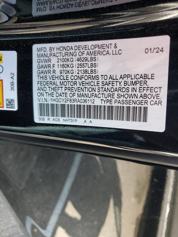 1HGCY2F83RA036112 2024 Honda Accord Touring Hybrid