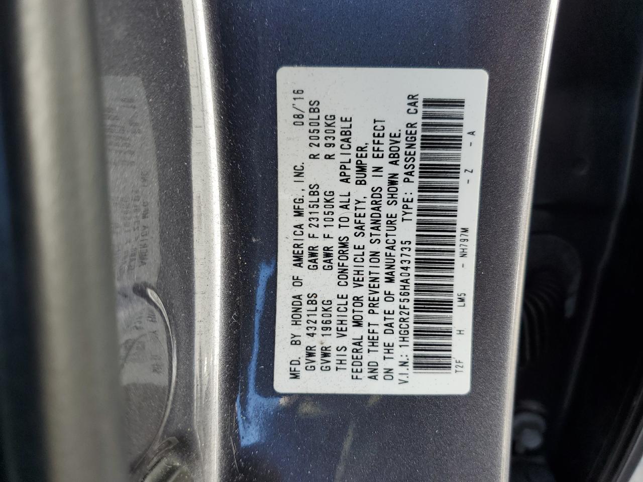 1HGCR2F56HA043735 2017 Honda Accord Sport