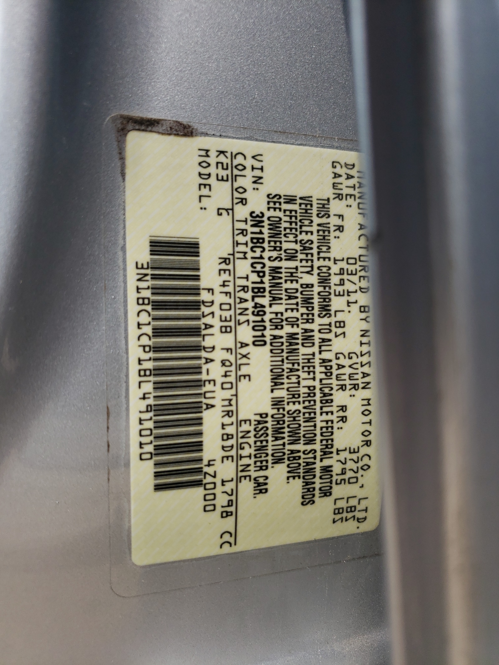 3N1BC1CP1BL491010 2011 Nissan Versa S