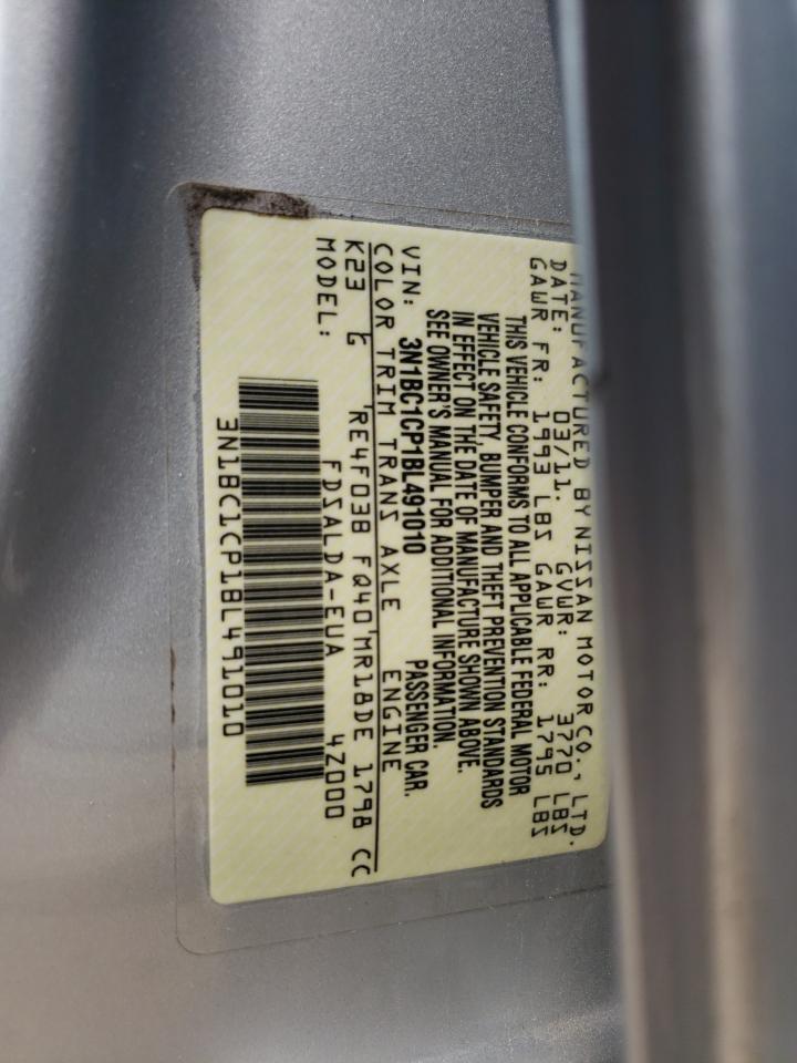 2011 Nissan Versa S VIN: 3N1BC1CP1BL491010 Lot: 64864484