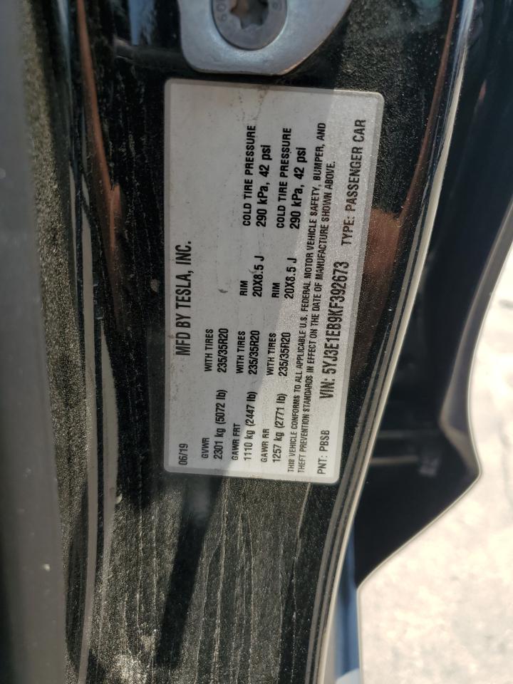 5YJ3E1EB9KF392673 2019 Tesla Model 3