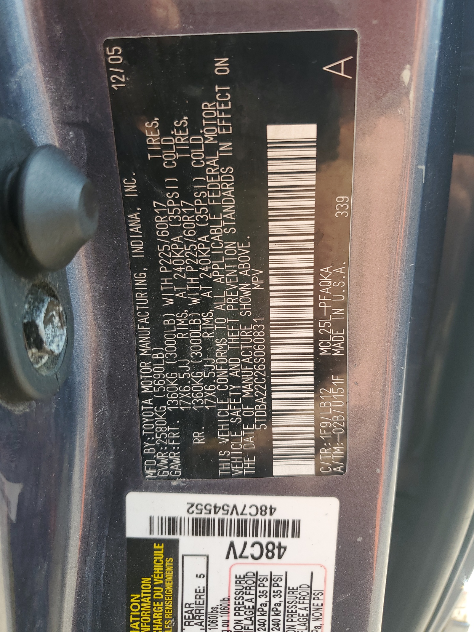 5TDBA22C26S060831 2006 Toyota Sienna Xle