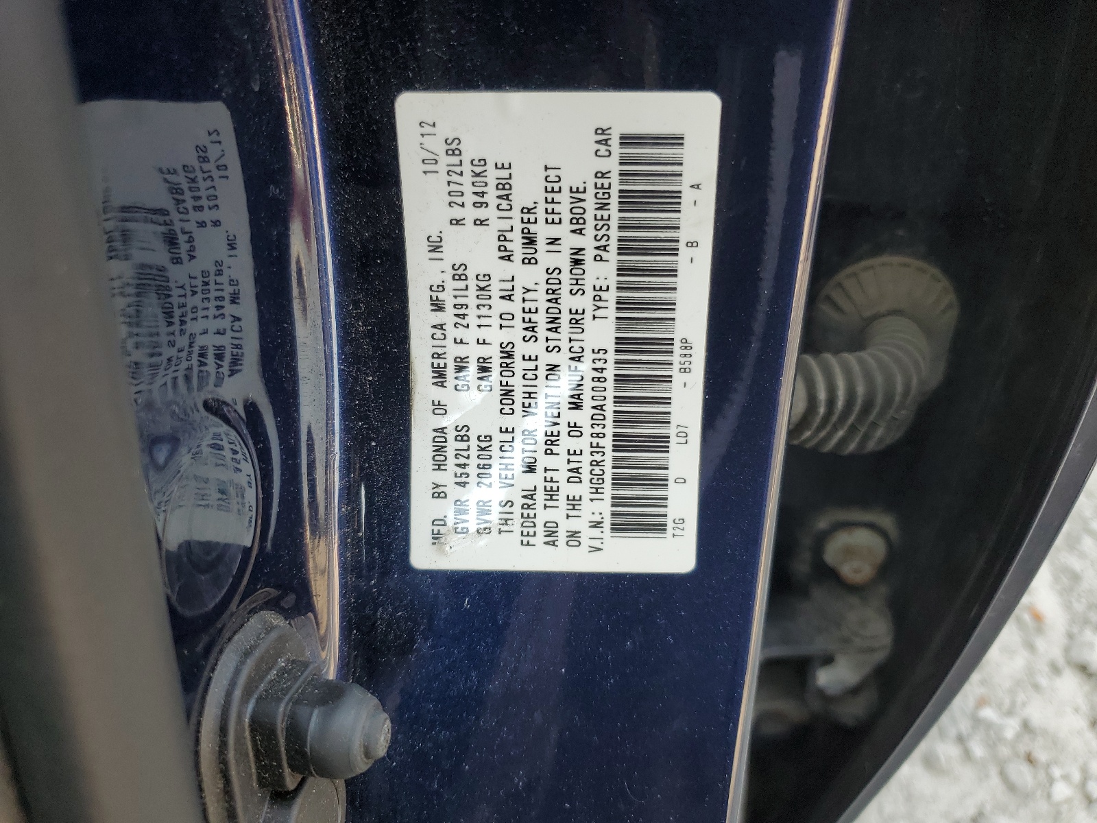 1HGCR3F83DA008435 2013 Honda Accord Exl