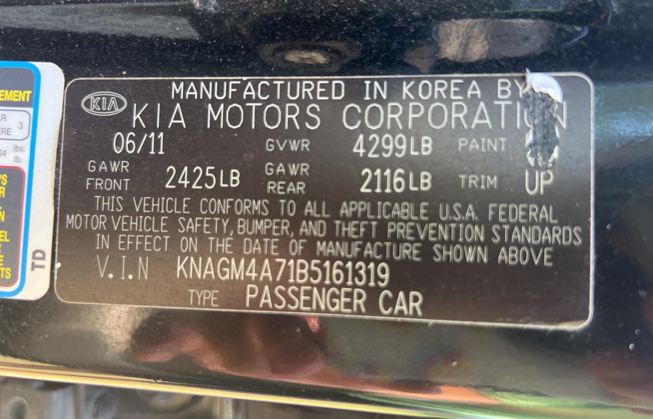 2011 Kia Optima Lx VIN: KNAGM4A71B5161319 Lot: 68851634
