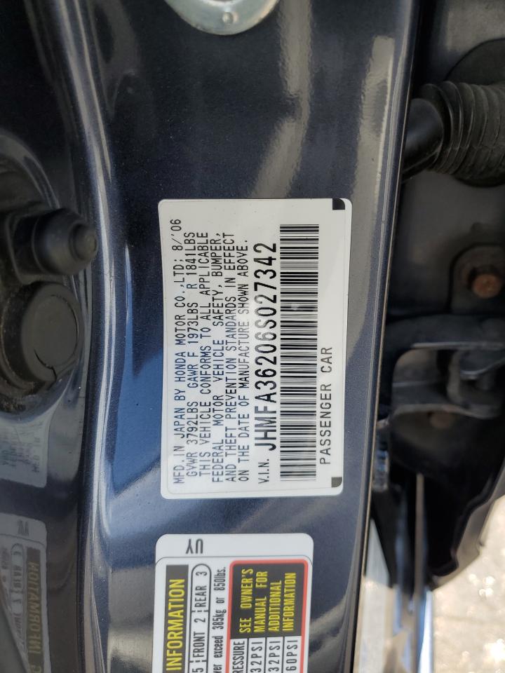 JHMFA36206S027342 2006 Honda Civic Hybrid
