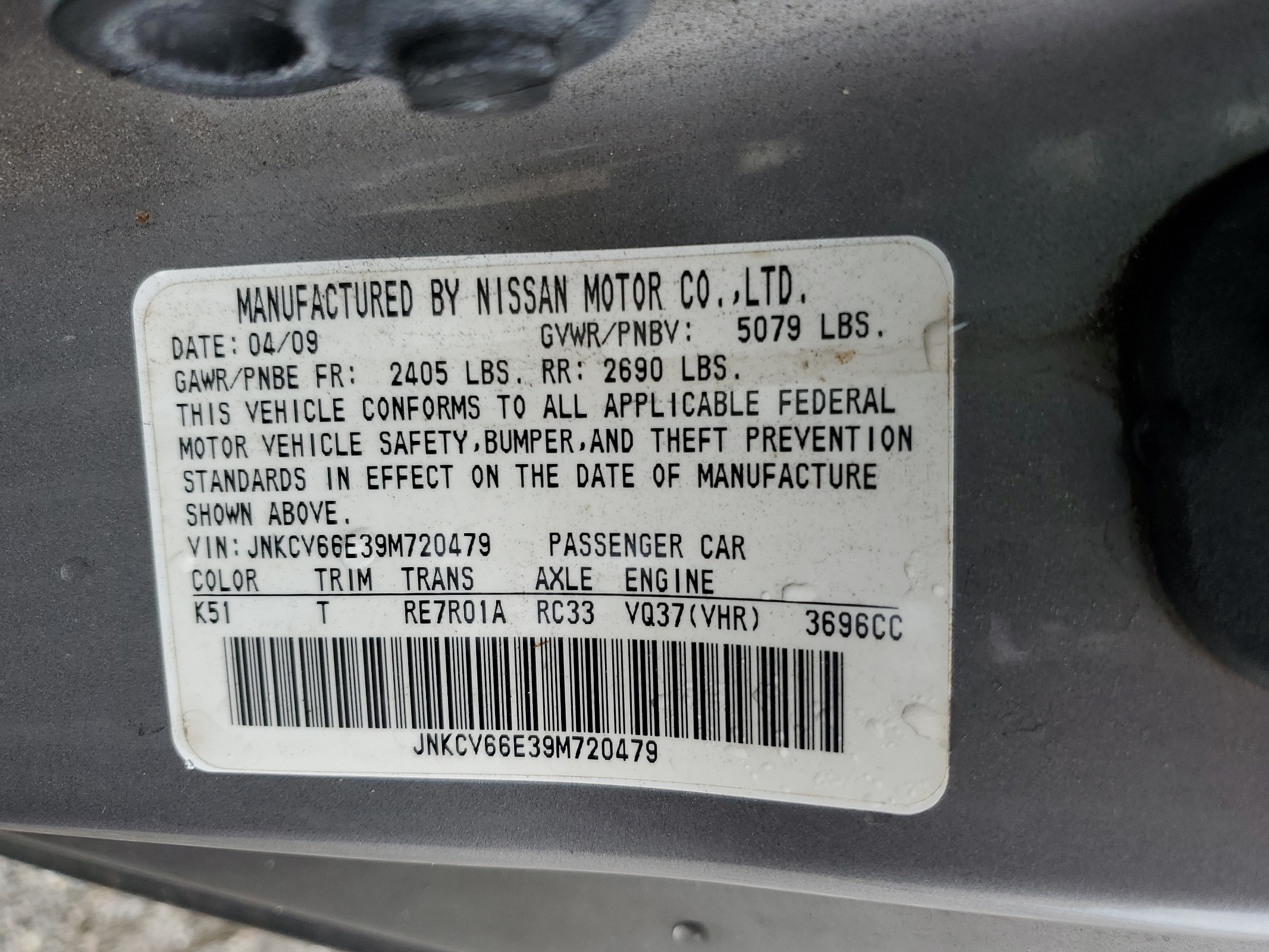 JNKCV66E39M720479 2009 Infiniti G37 Base