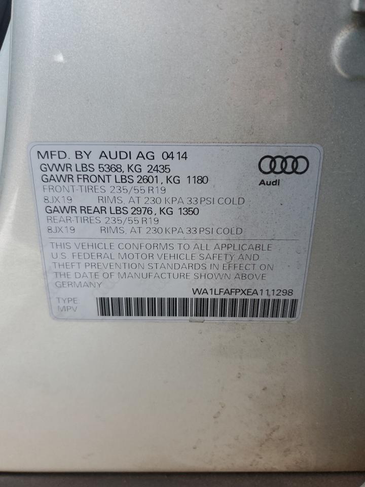 WA1LFAFPXEA111298 2014 Audi Q5 Premium Plus