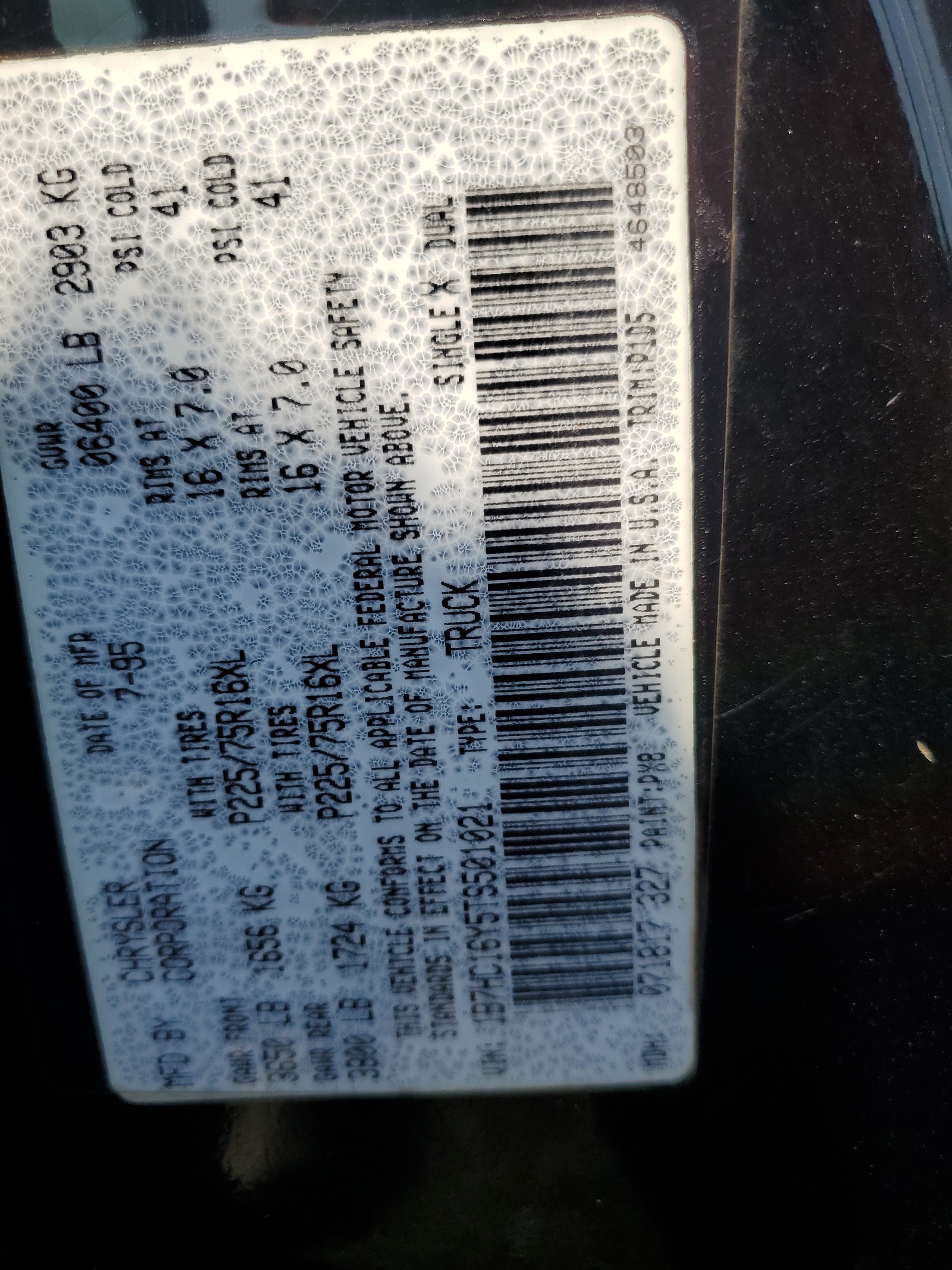 1B7HC16Y5TS501021 1996 Dodge Ram 1500