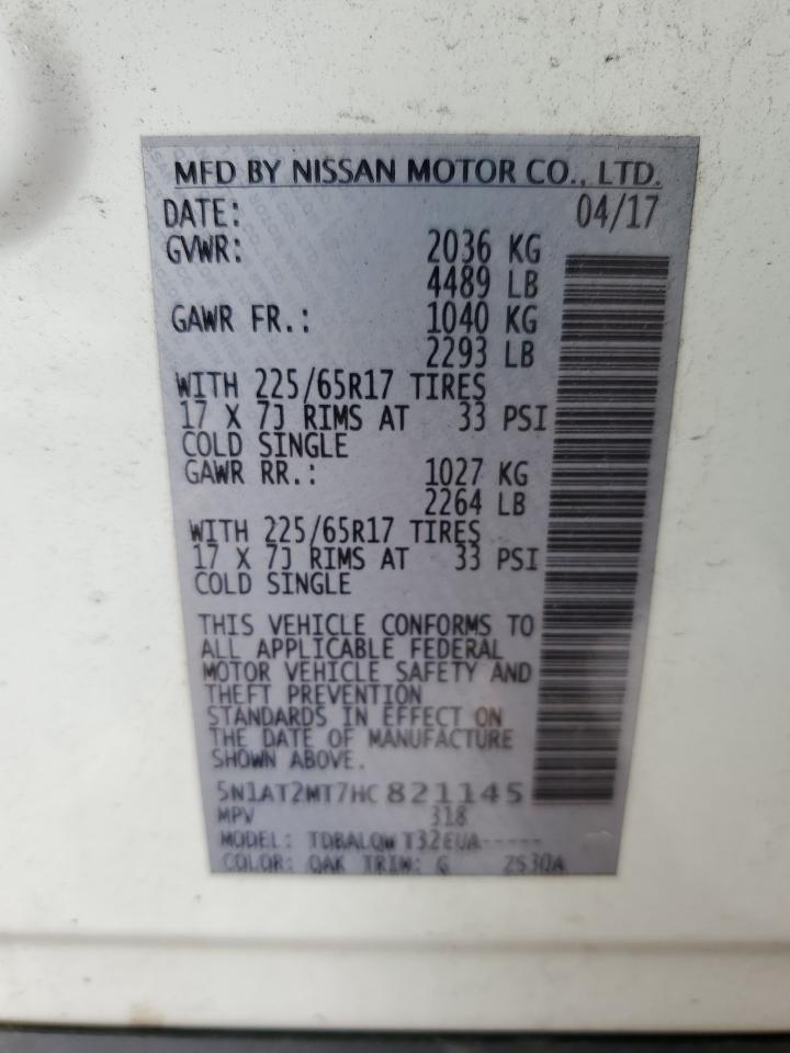 5N1AT2MT7HC821145 2017 Nissan Rogue S