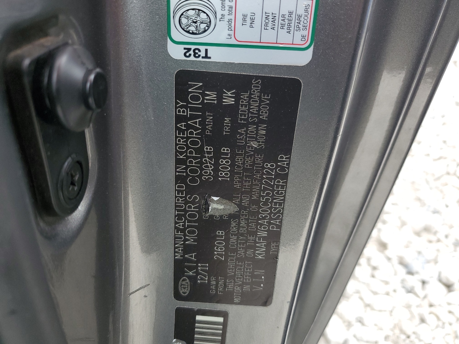 KNAFW6A30C5572128 2012 Kia Forte Sx