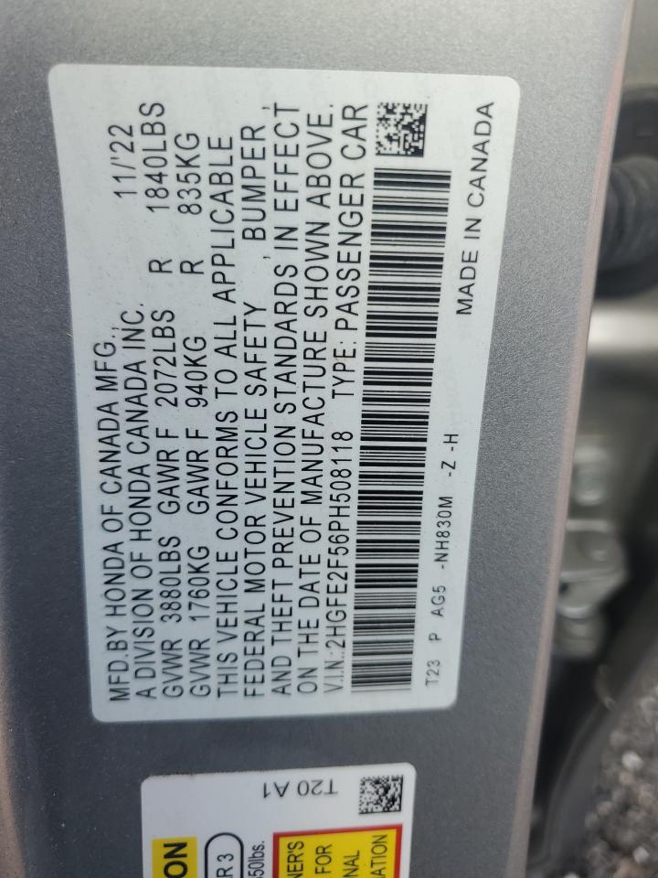 2HGFE2F56PH508118 2023 HONDA CIVIC - Image 12