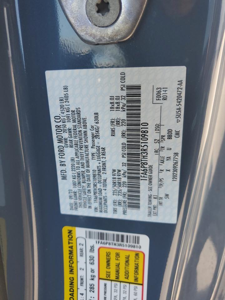 2024 Ford Mustang VIN: 1FA6P8TH3R5109810 Lot: 68008724