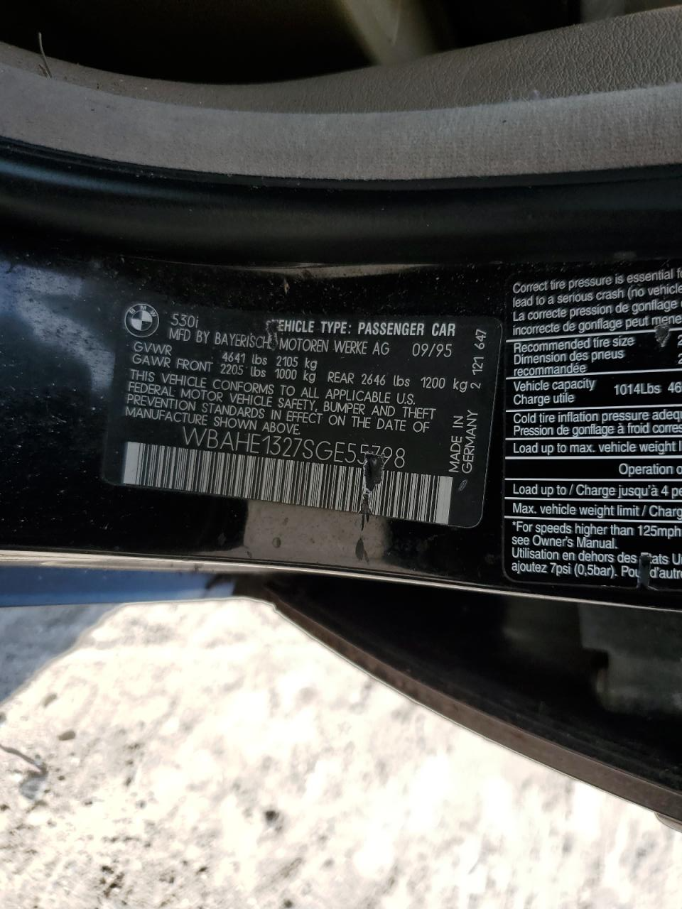 WBAHE1327SGE55798 1995 BMW 530 I