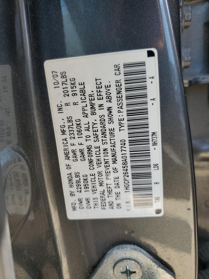 1HGCP26458A017740 2008 Honda Accord Lxp