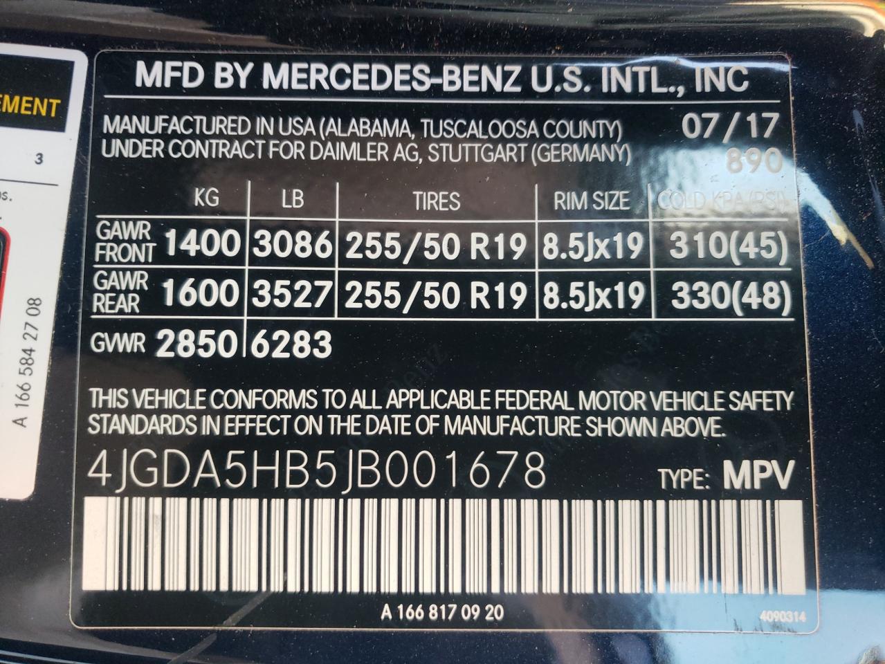 2018 Mercedes-Benz Gle 350 4Matic VIN: 4JGDA5HB5JB001678 Lot: 68689124