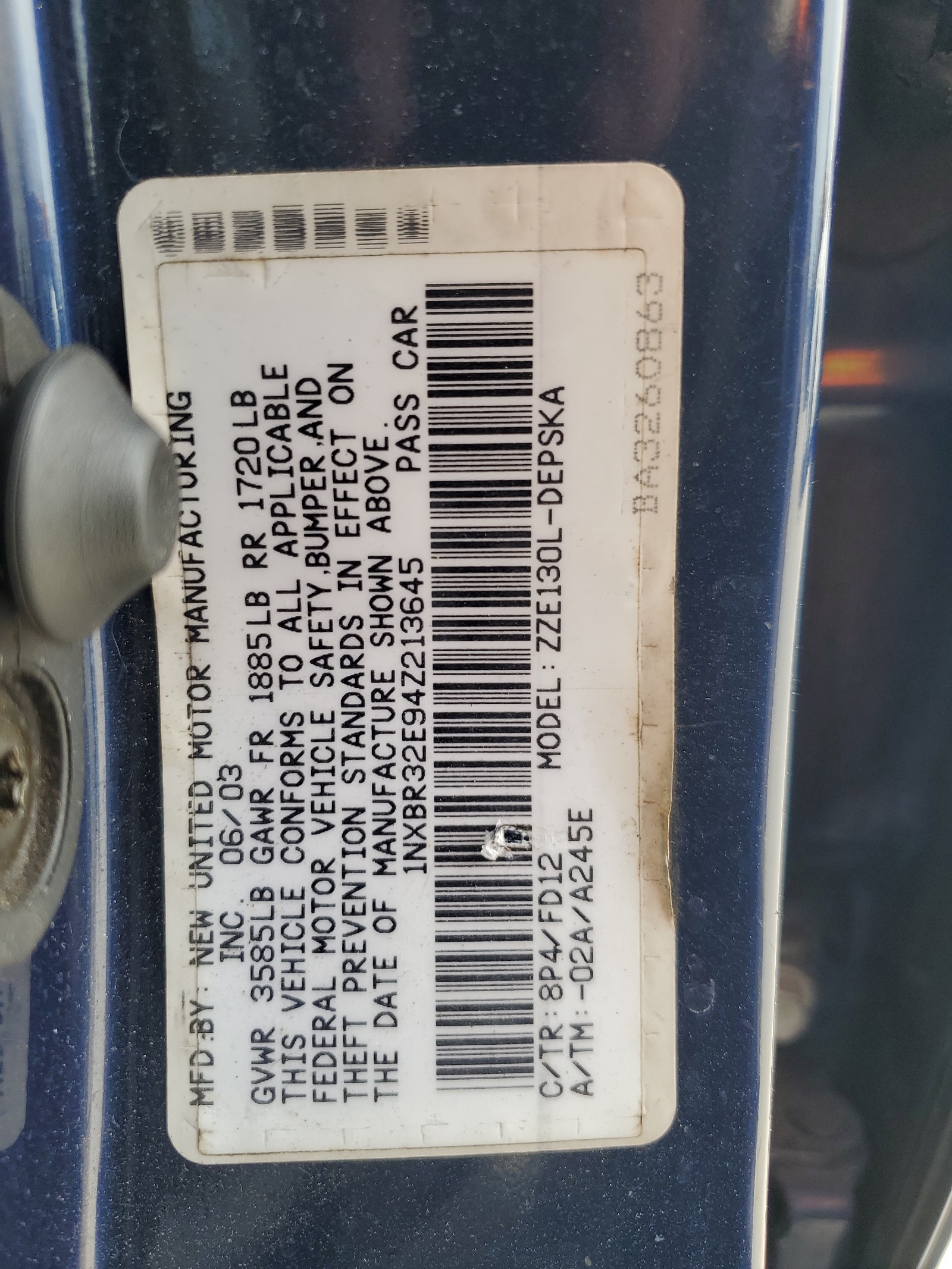 1NXBR32E94Z213645 2004 Toyota Corolla Ce