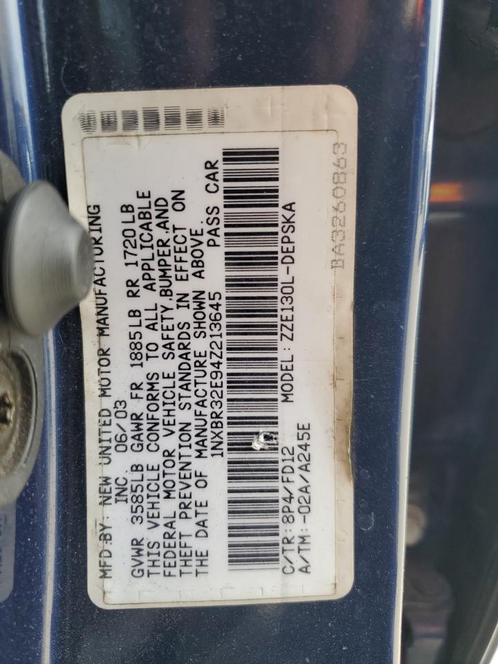 2004 Toyota Corolla Ce VIN: 1NXBR32E94Z213645 Lot: 66478634