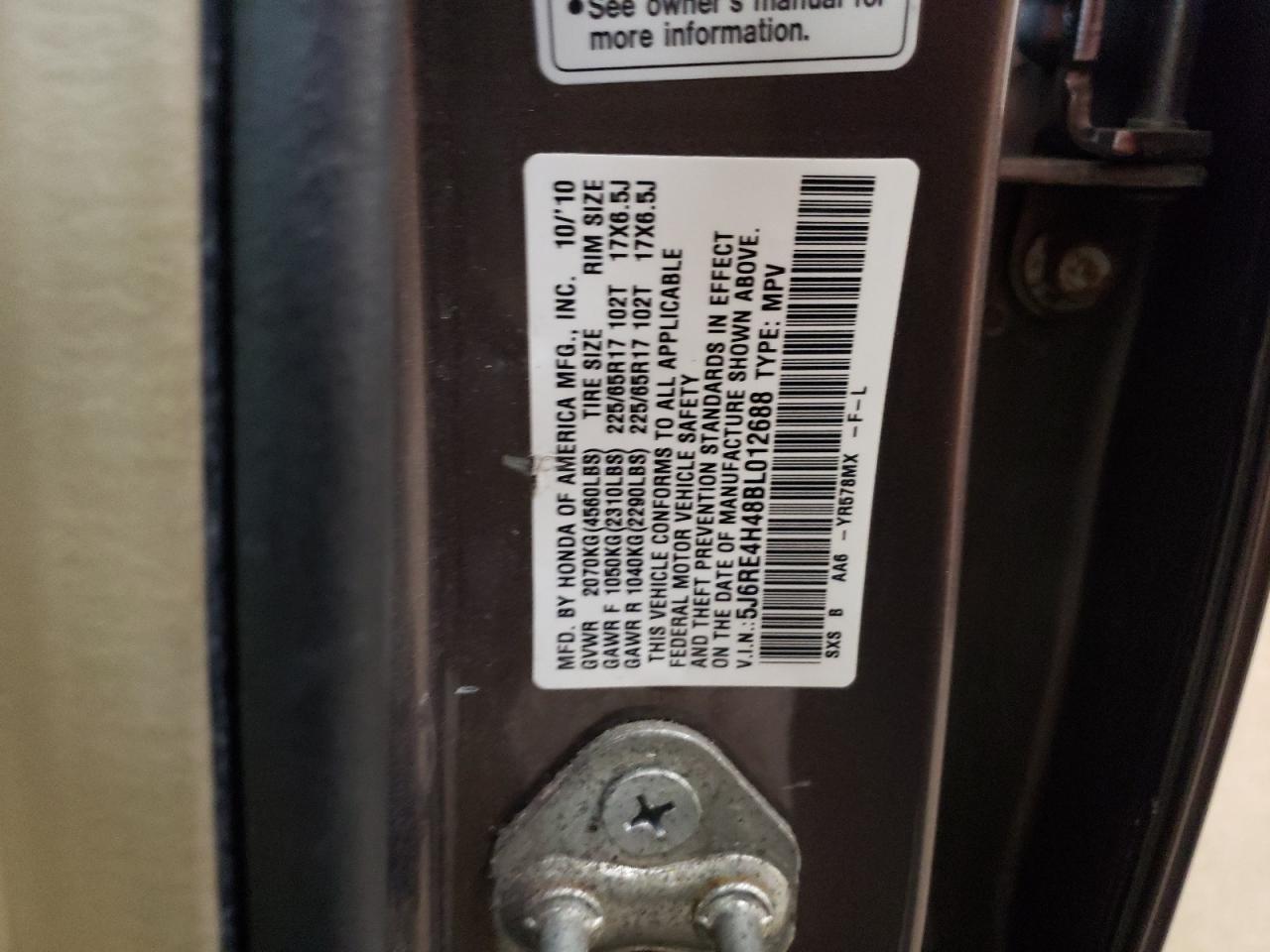 2011 Honda Cr-V Se VIN: 5J6RE4H48BL012688 Lot: 67962684