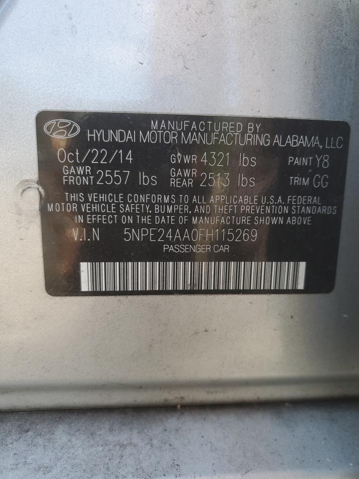 2015 Hyundai Sonata Eco VIN: 5NPE24AA0FH115269 Lot: 66704324