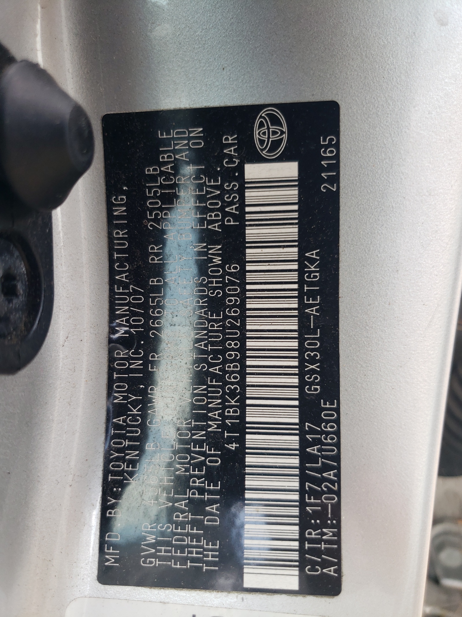 4T1BK36B98U269076 2008 Toyota Avalon Xl