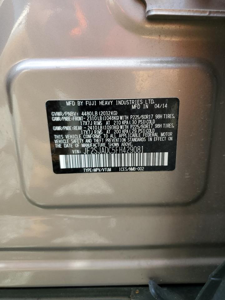 2015 Subaru Forester 2.5I Premium VIN: JF2SJADC5FH429081 Lot: 66781064