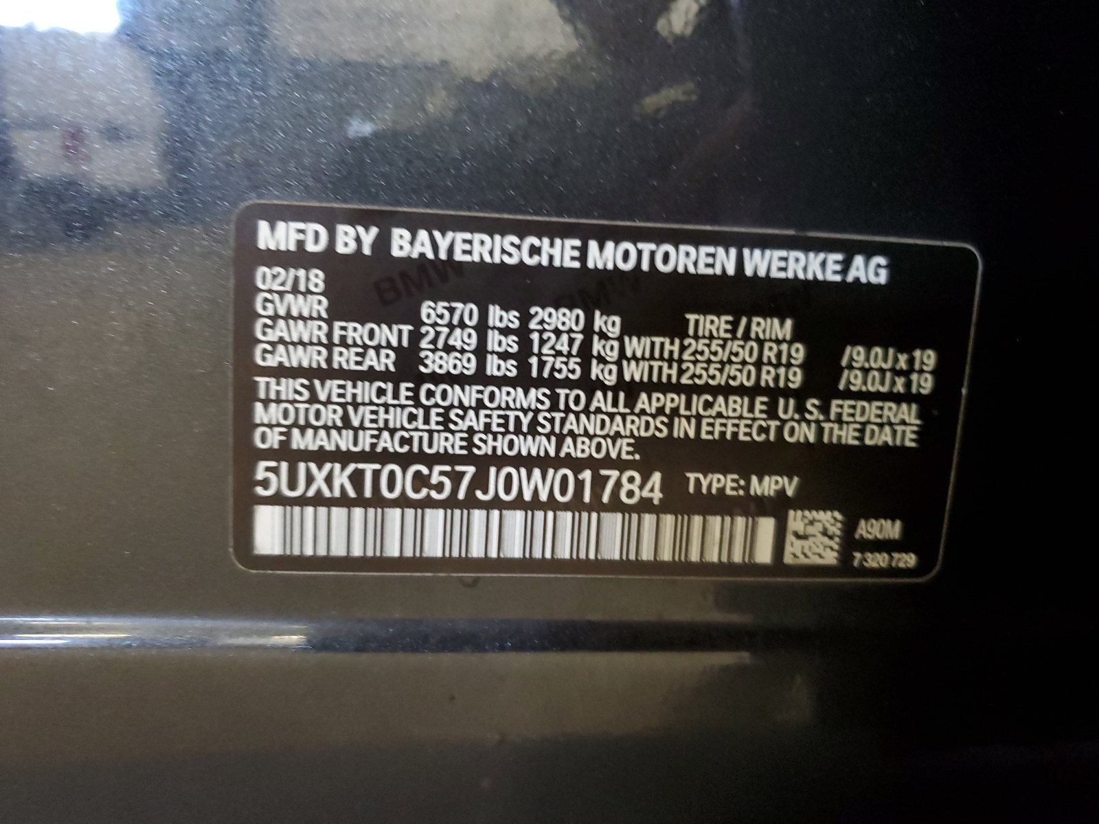 5UXKT0C57J0W01784 2018 BMW X5 Xdr40E