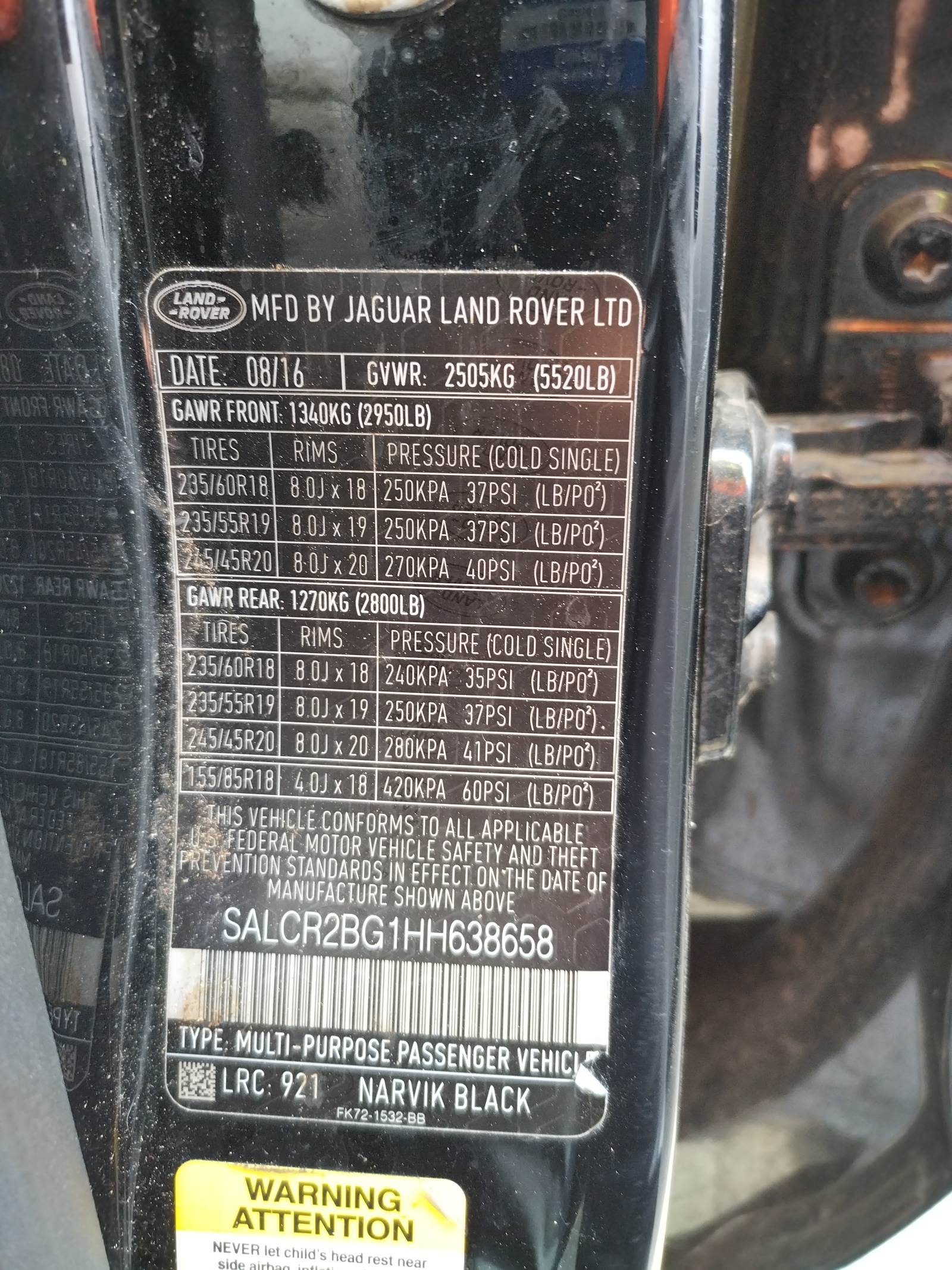 SALCR2BG1HH638658 2017 Land Rover Discovery Sport Hse