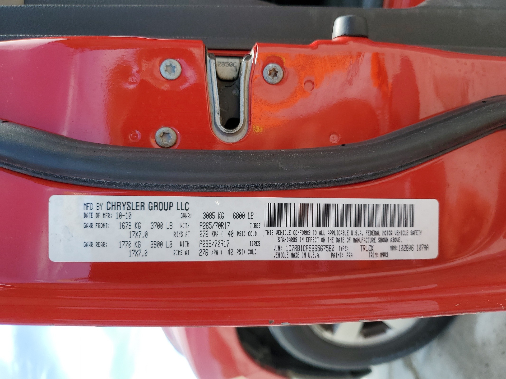 1D7RB1CP9BS567580 2011 Dodge Ram 1500